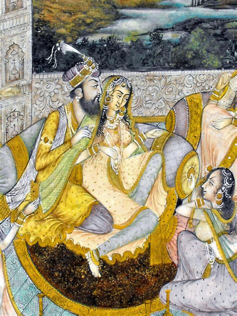 Mughal Miniature Painting On Manuscript Paper Representing An Emperor
