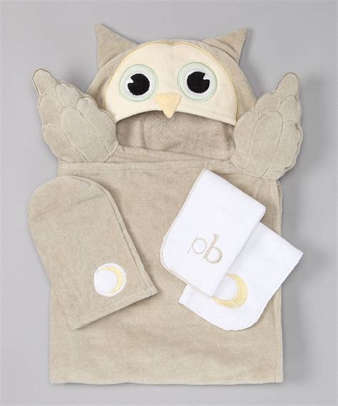 Look What I Found On Zulily Piccolo Bambino Gray Owl Hooded Towel Set