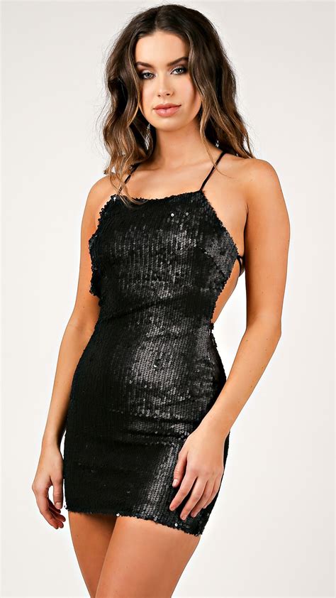 Black Glitter Sequin Dress Vestidos Estilosos Moda Ideias Fashion