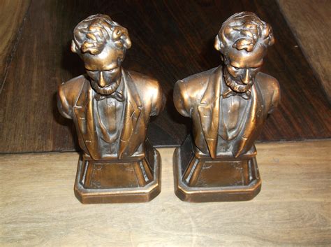 Lincoln Bust Bookends Armor Bronze Bookends Barnebys
