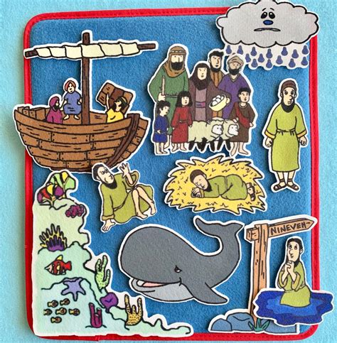 Jonah And The Whale Felt Flannel Board Bible Story Set Etsy