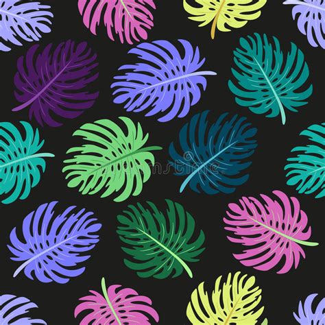 Neon Color Tropical Leaves Trendy Colorful Palm Tree Leaf Jungle
