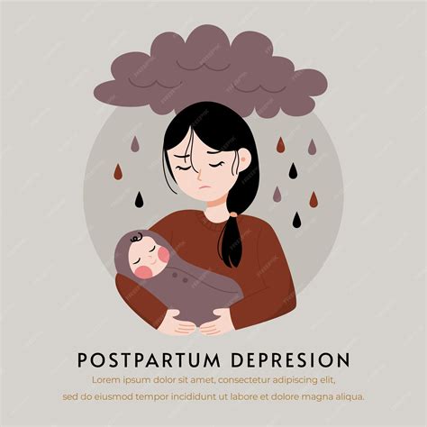 Premium Vector Postpartum Depression Illustration Vector Flat Concept