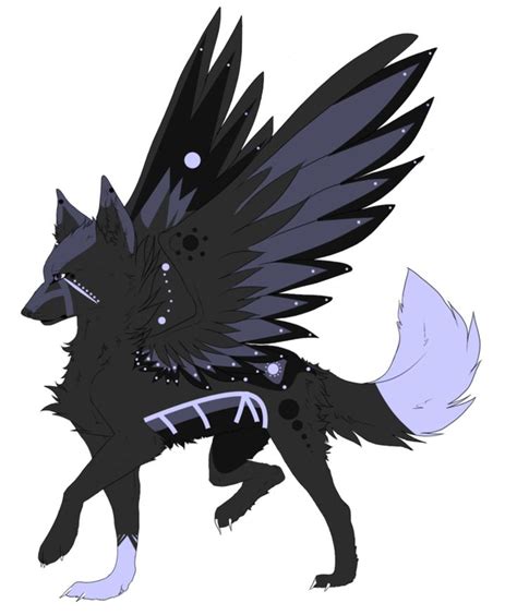 Winged Wolf Adoptable Closed By Koalaoshiz On Deviantart Anime Wolf