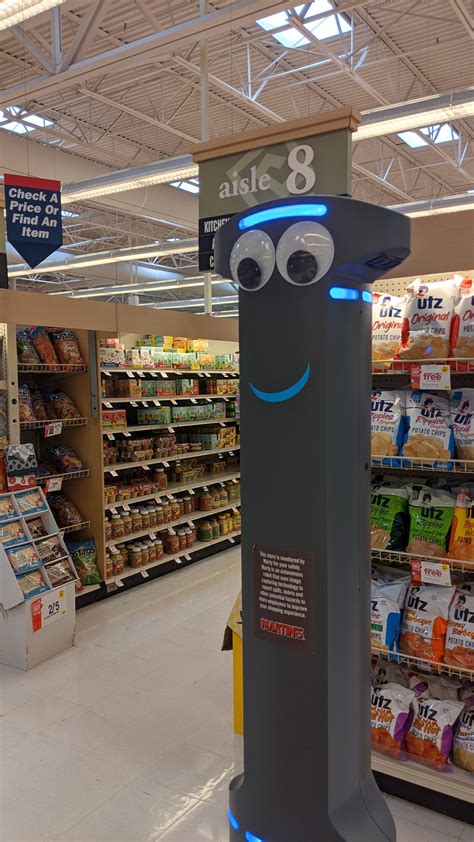 martin s a grocery store has a robot that roams the store looking for messes and spills r