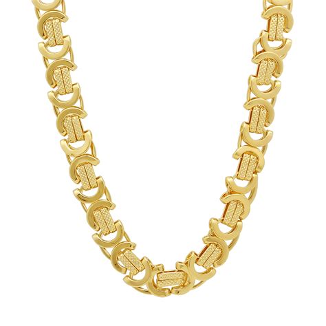9mm 14k Gold Plated Byzantine Chain Ebay
