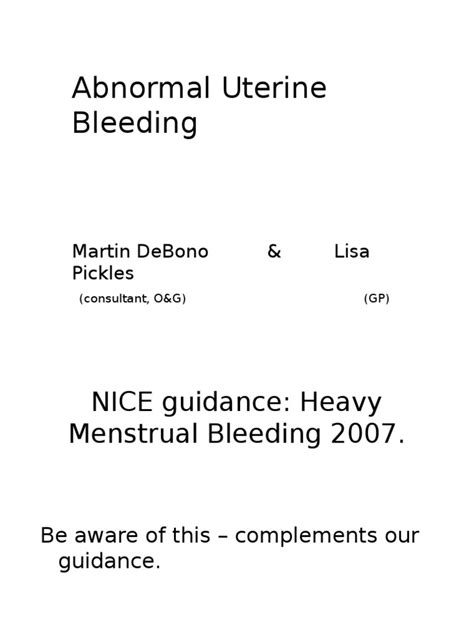 Abnormal Vaginal Bleeding Pdf Sexual Health Gynaecologic Disorders