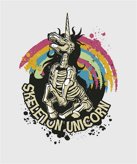 Skeleton Unicorn Goth Horse T Digital Art By Philip Anders Pixels