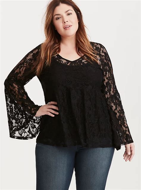Plus Size Lace Bell Sleeve Top Torrid
