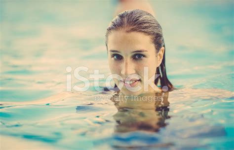 Beautiful Woman In Swimming Pool Stock Photo Royalty Free Freeimages