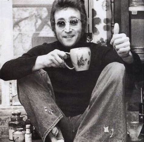 John Lennon With A Cup O Tea Hippie Names Hippie John Lennon