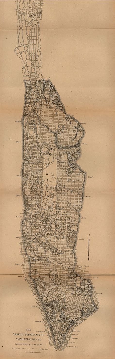 The Original Topography Of Manhattan Island From The Battery To 155th