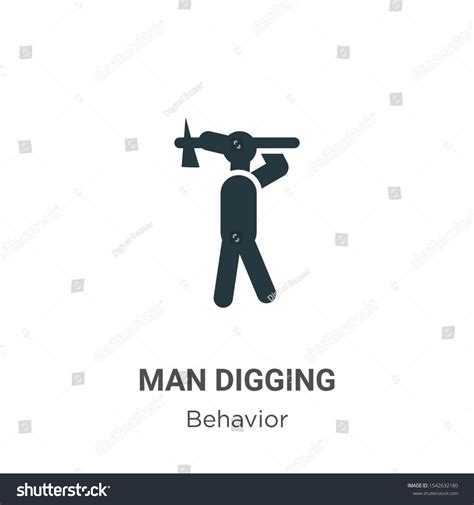 Man Digging Vector Icon On White Stock Vector Royalty Free 1542632180