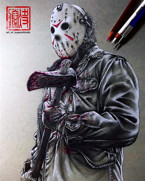 Jason Voorhees Friday The 13th Original Drawing