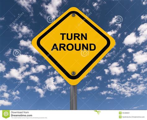Turn Around Sign Stock Image - Image: 35488961