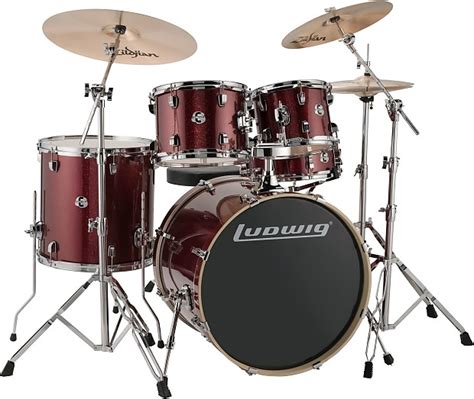 Ludwig Lcee22025 Element Evolution 5 Piece Drum Set Red Reverb