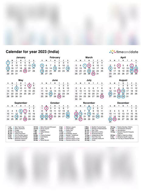 January 2023 Calendar Holidays India Calendar 2023