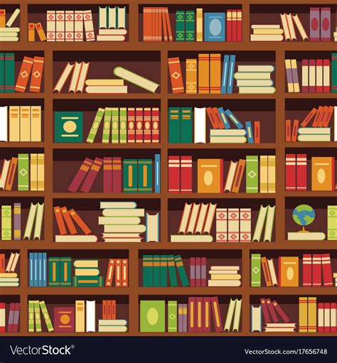 Library Book Shelf Seamless Pattern Royalty Free Vector