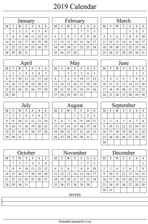 A Printable Calendar For The Year 2018 And 2019 With Holidays In