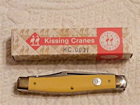 Vintage Kissing Cranes Robi Klaas Blade Yellow Stockman Solingen Germany New In Box