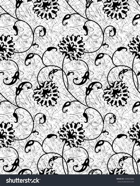 Black White Floral Pattern Stock Vektorgrafik Lizenzfrei 434923366