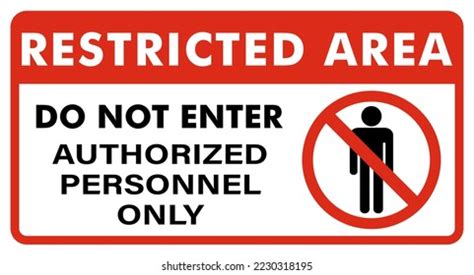 Prohibited Restricted Area Sign Authorized Personnel Stock Vector