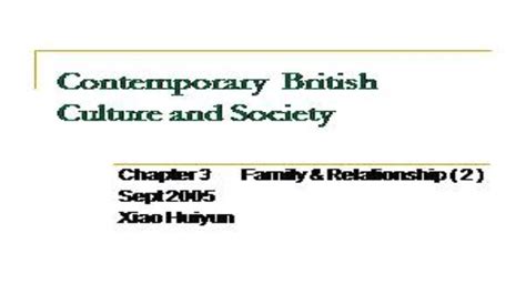 Free Download Contemporary British Culture And Society Powerpoint