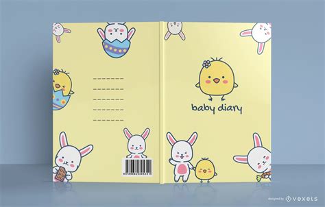 Cute Chicken Baby Diary Book Cover Design Vector Download