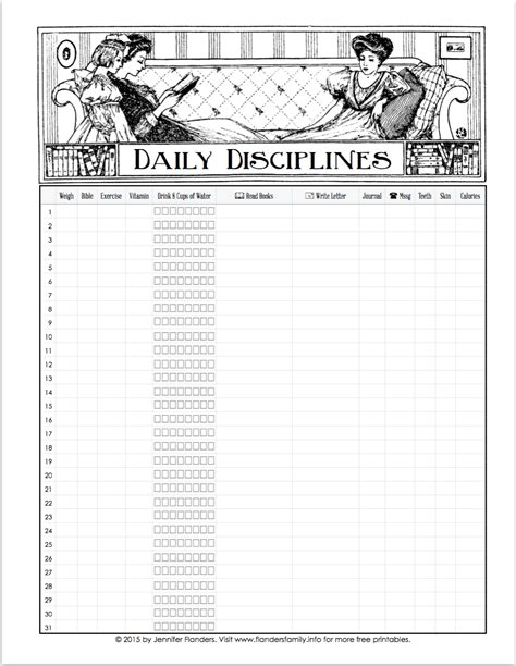 Daily Discipline Chart Free Printable Happy Planner Printables