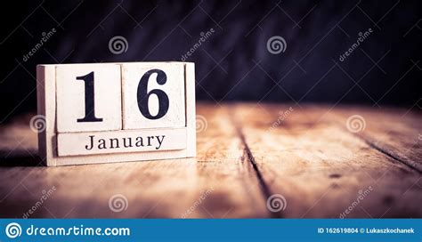 January 16th 16 January Sixteenth Of January Calendar Month Date