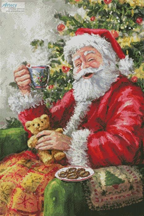 Maybe you would like to learn more about one of these? Artecy Cross Stitch. Santa with Cuppa Cross Stitch Pattern ...