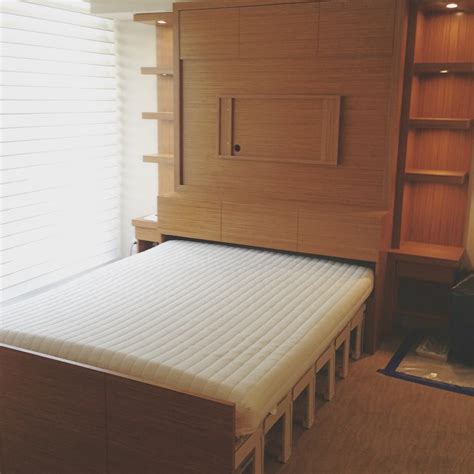 Custom Cabinetry Custom Murphy Bed With Light Brown Stain With A