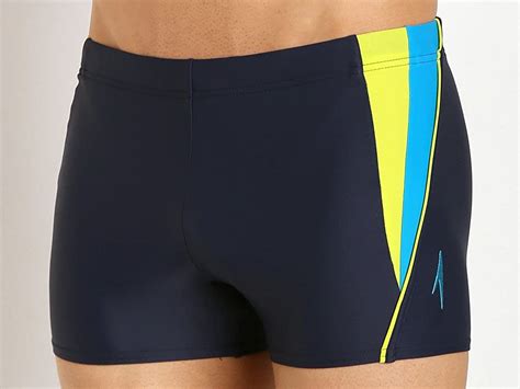 Speedo Mens Powerflex Eco Fitness Splice Square Leg Swimsuit Amazon