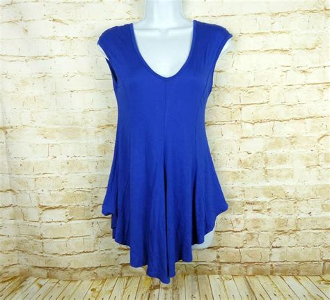 In Joy Clothing Sleeveless V Neck Tunic Top Rayon Blend Blue Womens Size M Ebay Joy Clothing
