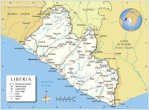 Political Map Of Liberia Nations Online Project