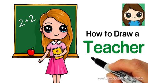 Draw a retro style cartoon dad (step by step). How to Draw a Teacher Easy | Back to School - YouTube