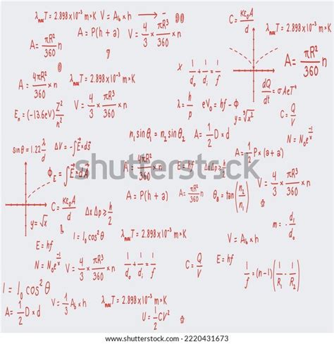Whiteboard Inscribed Scientific Formulas Calculations Physics Stock