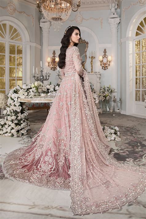 Pink Peach Walima Pakistani Wedding Maxi Long Lehenga Siyabrida435 In