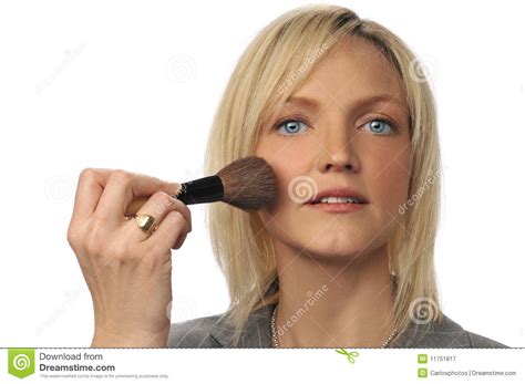 Woman applying makeup stock image. Image of mascara, skin ...