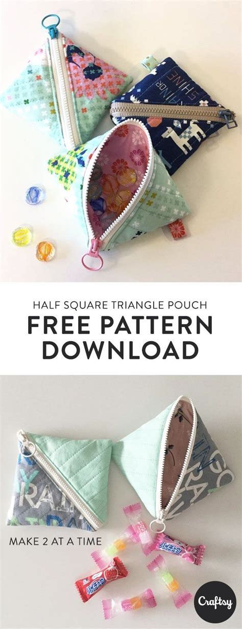 Diy Triangle Zipper Pouch Free Sewing Pattern And Tutorial Sewing