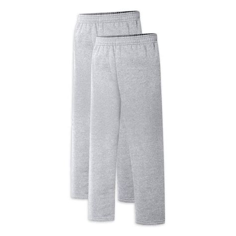 Hanes Hanes Boys Ecosmart Fleece Open Bottom 2 Pack Sweatpants Sizes