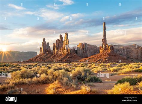 Spires And Cliffs In Monument Valley The Tallest Spire Is The Totem