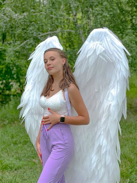 White Angel Wings Adult Costume Cosplay Sexy Halloween Costume Woman Arge Festival Bird Wings Etsy
