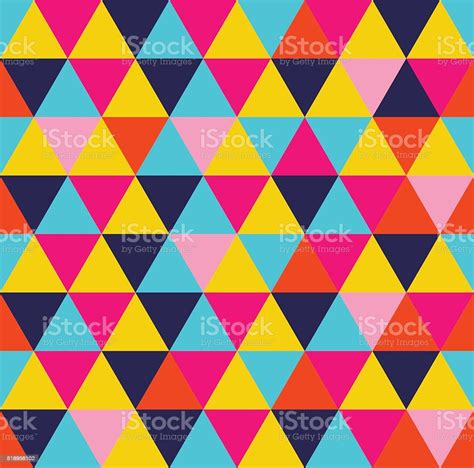 Colorful Triangle Geometric Seamless Pattern Stock Vector Art 518958102