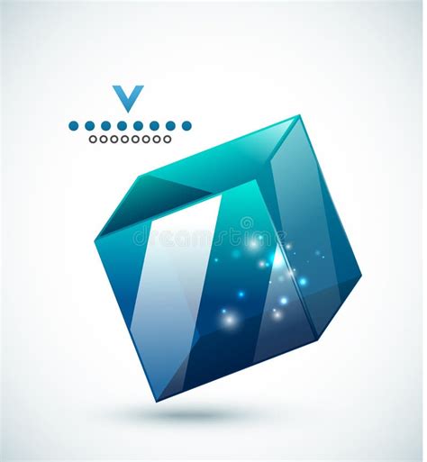 Modern 3d Vector Glass Cube Design Template Stock Vector Illustration