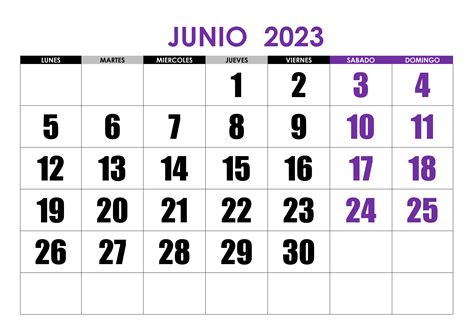 Calendarios Junio 2023 Para Imprimir Gratis