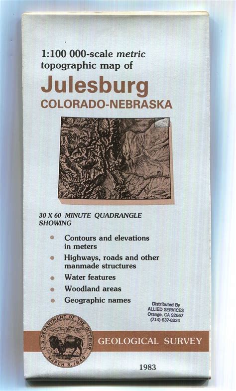 Usgs Topographic Map Julesburg Colorado Nebraska 1983 100k Ebay