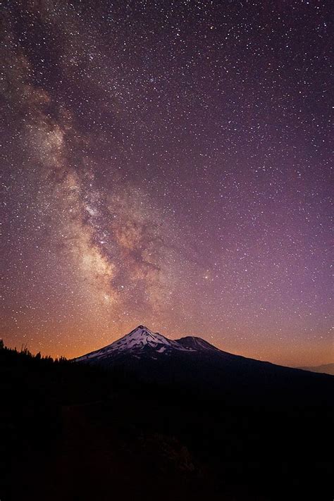 The Milky Way Over Mt Shasta Redding California California Camping