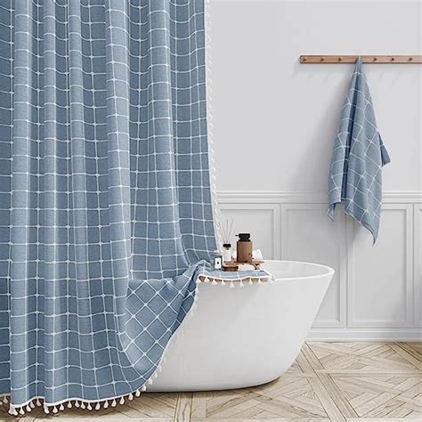 Amazon BTTN Boho Farmhouse Shower Curtain Linen Rustic Heavy