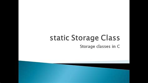 76 Static Storage Class Storage Classes In C Programming Youtube